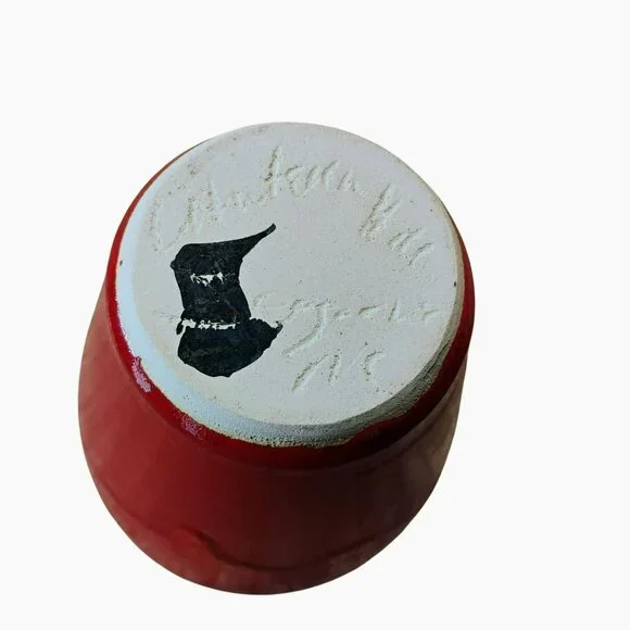 Chinese Red Kit Vanderwal Vase 7.5 Lantern Hill Seagrove North Carolina Pottery